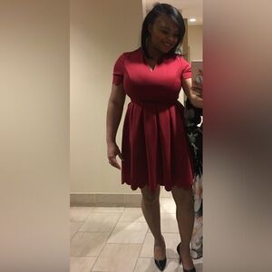Shein red dress